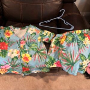 Tropical Floral Shirt and Shorts Set